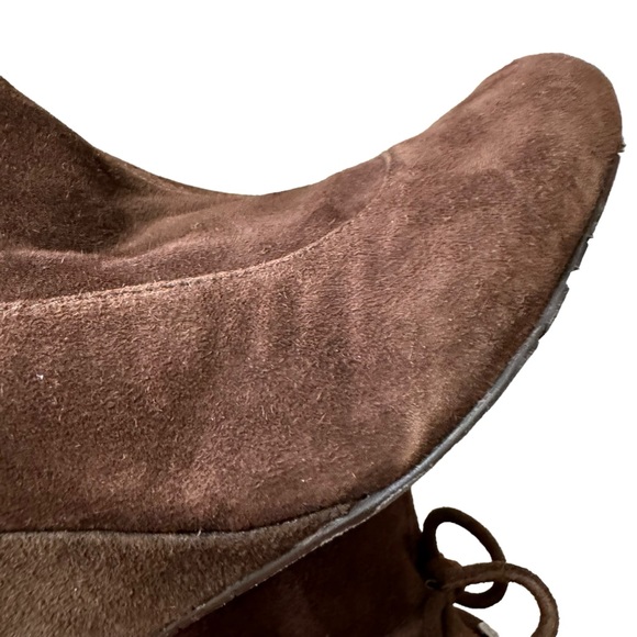 BCBG Suede Mixx Wedge Heel Ankle Booties in Dark Brown in Size US 6 / EU 36 - Picture 11 of 16
